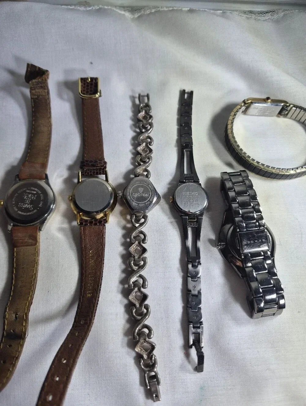 Vintage Watch Lot - 6 pc Mixed Brand Collection (Tissot, Skagen, Seiko, Croton +